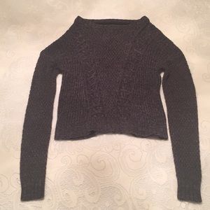 Womens So Heritage Sweater cable knit gray Large